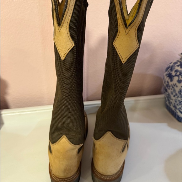 Justin Boots Brown Canvas and Tan Leather Pull-On Work Boots main image 5